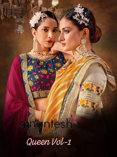 QUEEN VOL-01 BY ANANTESH LIFESTYLE GEORGETTE LEHENGA CHOLI WHOLESALER IN INDIA 